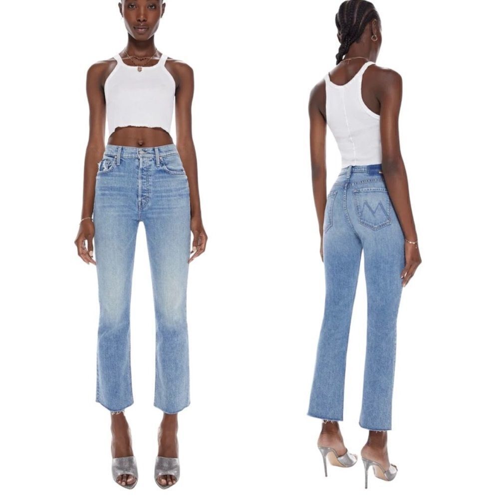 MOTHER Superior The Tripper Flood Frayed High Waist AnkleโFlare $288